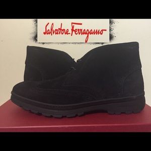 Salvatore Ferragamo Men Parker Boot Buc Suede Calf